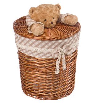Корзина бельевая "Медвежонок" коричневый Д370, Ш370, В400