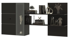 Шкаф навесной с полкой Николь Черный глянец/Черный