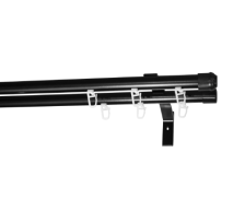 Карниз АПС 19/19 2,0м чёрный матовый, наконечник Цилиндр