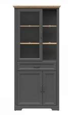 Шкаф "Жасмин" REG1W2D1S Графит/Дуб артизан 204х93х41см