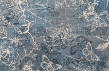 Коврик-дорожка SHAHINTEX SILK PHOTOPRINT (01) "Флора серо-бежевая" 0,78м