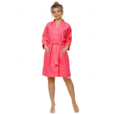 Халат вафельный женский "Кимоно" р48 ДМ коралловый