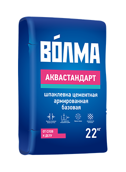 Шпатлевка цементная фасадная Аквастандарт (22кг) ВОЛМА