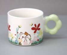 Кружка 380 мл Flower meadows, green YX-608B-03