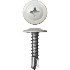 Саморезы для крепления металла до 2,0мм 4,2х16 со сверлом 50шт RAL 9003 ярко-белые