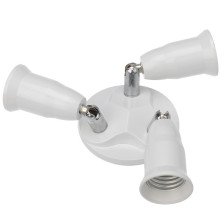 Разветвитель Е27-3хЕ27 (поворотный цоколь) белый REXANT 11-8863