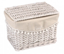 Корзина бельевая прямоугольная "Колокольчик" белый Д360, Ш260, В250