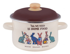 Кастрюля эмалированная 3,0 л цилиндрическая Зайцы TM Appetite 6RD181M