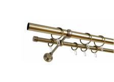 Карниз металл СМ-2452-2Р d25 мм золото антик 1,8 м Дельфа