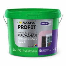 Краска латексная фасадная белая PROF IT база А (14кг) Лакра