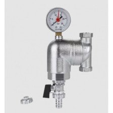 Фильтр промывной свободного вращения с манометром и дренажным краном 1/2" нр-нр G1415.04 Gappo