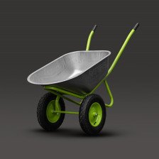 Тачка строительная двухколёсная 120л/220кг зеленая "NATURE" пневмоколесо 4.00-8 D20