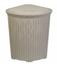 Корзина для белья 60л Ротанг угловая латте 235020