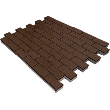 Тротуарная плитка (200х100х40) Прямоугольник Лайн коричневый (гранит)