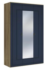 Шкаф 3-дверный Вега Сапфир Дуб золотистый/Темно-синий софт