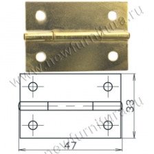 Петля карточная 31х45 латунь