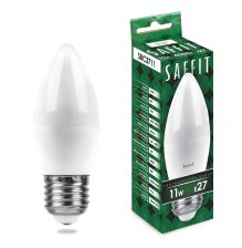 Лампа светодиодная Е27 11W/4000 C37 (свеча) Saffit