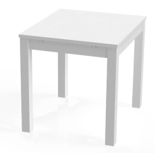 Стол обеденный ВАРДИГ С шпон ясеня, белый 80(120)х74х70