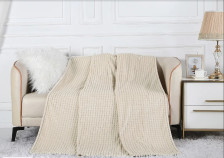 Плед велсофт в чемодане Carre 001-CR бежевый Cleo Размер: 150х200