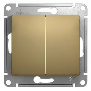 Переключатель 2-м скрытой установки Glossa GSL000465 титан