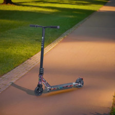 Самокат трюковый NOVATRACK PIXEL BL, PU колеса 110 мм с алюминиевым ободом, жесткость PU 88A, abec9