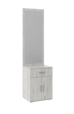 Тумба с зеркалом (600) Ева Нью Дуб Крафт Белый