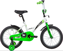 Велосипед NOVATRACK 16" STRIKE белый-зелёный, тормоз ножной, крылья короткие, полная защита цепи