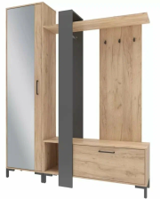 Прихожая Паола Дуб крафт золотой/ Угольный камень 457.01