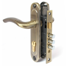 Замок врезной Apecs с ручкой 1027/60-AB бронза (309)