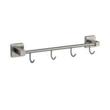 Вешалка 4 крючка GFmark прямая, основание квадрат, нерж сталь/сатин 87205