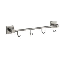 Вешалка 4 крючка GFmark прямая, основание квадрат, нерж сталь/сатин 87205