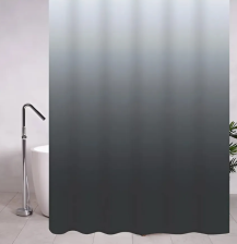 Штора для ванной комнаты 180х180см САНАКС PEVA СЕРЫЙ ПЕРЕХОД с кольцами 06-02