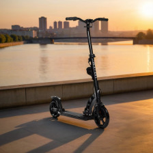 Самокат 00-180036 алюм с 2-амморт колеса перед 230мм зад 200мм широк руль подш ABEC-9 до 100кг 