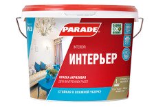 Краска для стен и потолков ИНТЕРЬЕР W3 белая матовая (5л) Parade