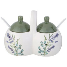 Банка для сыпучих продуктов 320 мл Лаванда 2 секции 358-2166