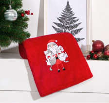 Плед велсофт Дед Мороз красный Этель Размер: 85х100