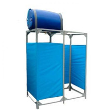 Душ Садовый с подогревом 1,25кВт, бочка полиэтиленовая  220 л 0,8х1,6х2,7м с раздевалкой