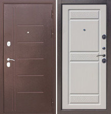 Дверь входная Трио Медный антик/ясень белый 960х2050 Правая (10см)