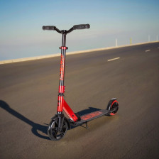 Самокат для детей NOVATRACK POLIS PRO алюминий, склад с пом кнопки,колеса PU 180/145мм, красный