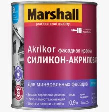 Краска Akrikor СИЛИКОН фасадная база С (0,9л) Marshall