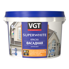 Краска ВД-АК-1180 "Superwhite" фасадная база А (2,5кг) ВГТ