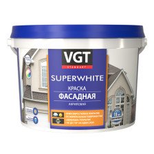 Краска ВД-АК-1180 "Superwhite" фасадная база А (2,5кг) ВГТ