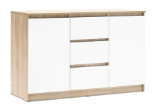 Комод Челси 1200 (2 двери 3 ящика) Белый глянец/Дуб сонома