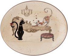 Блюдо 31,5х25,5х3 см овальное Парижские коты 358-1742