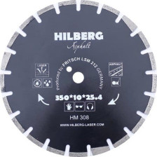 Диск алмазный 350х25,4х3,2х10 сегментный Асфальт Hilberg Hard Materials Лазер HM308
