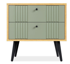 Тумба прикроватная Вега Саксония Дуб золотой крафт/серо-зеленый