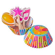 Украшения для кекса и тарталетки 48 предметов С Днем Рождения 437-165