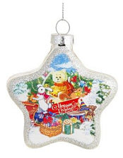 Украшение новогоднее из стекла "Зверята с подарками", 2х7,5х7,5см 81811