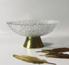 Конфетница 20,5 см на ножке LENARDI стекло 200-119