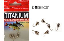 Мормышка вольфрамовая ROBINSON  Titanium"Капля с ушком" 0,6г серебро 81063
